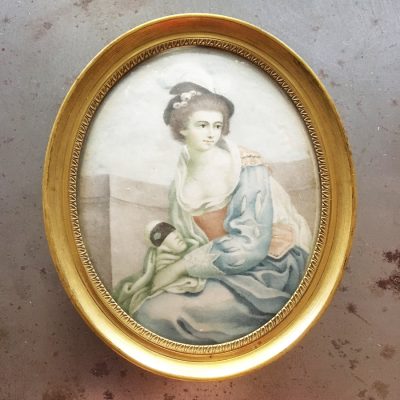 Miniatyrmålning, skådespelerska, 1800-tal