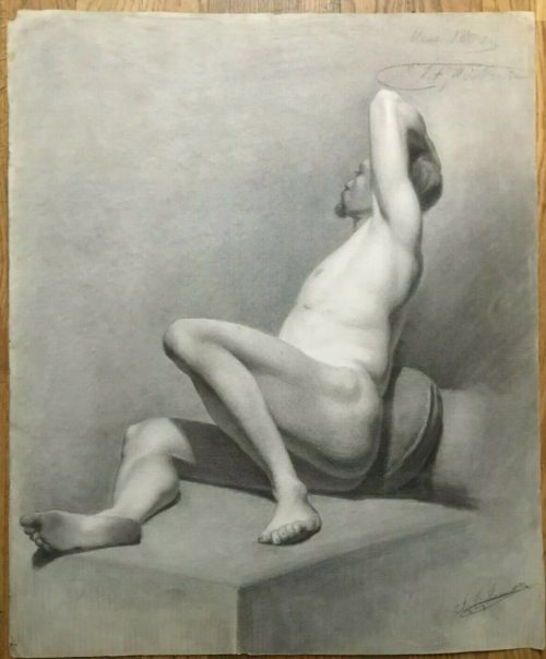 Nakenstudie, Johan Christian Jansson, 1800-tal, teckning