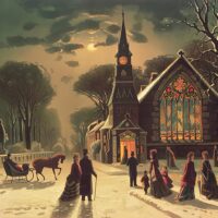 Christmas Eve, an 1878 painting by J. Hoover & Son